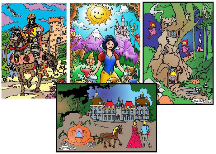 Contes et légendes - Tableaux de velours à colorier - Dès 3 ans Jeux & loisirs créatifs La family shop