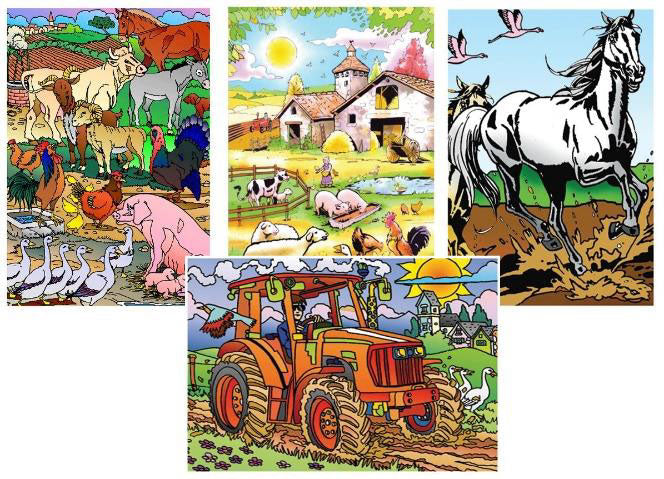 Animaux de la ferme - Tableaux de velours à colorier Jeux & loisirs créatifs La family shop