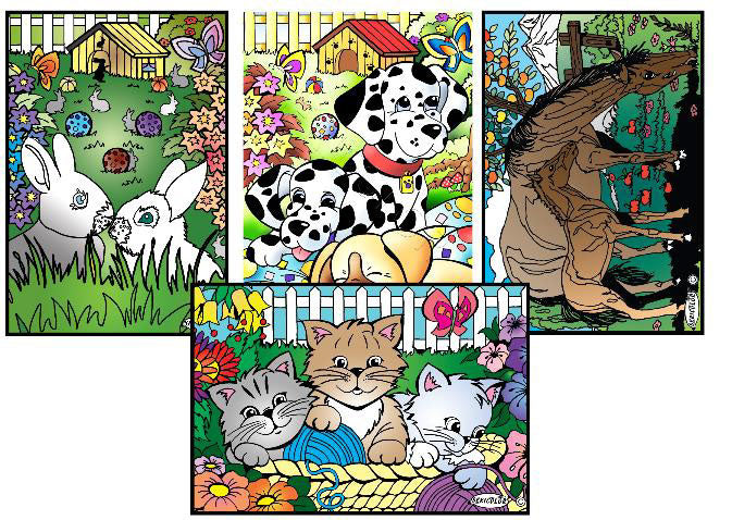 Animaux - Tableaux de velours à colorier - Dès 3 ans Jeux & loisirs créatifs La family shop