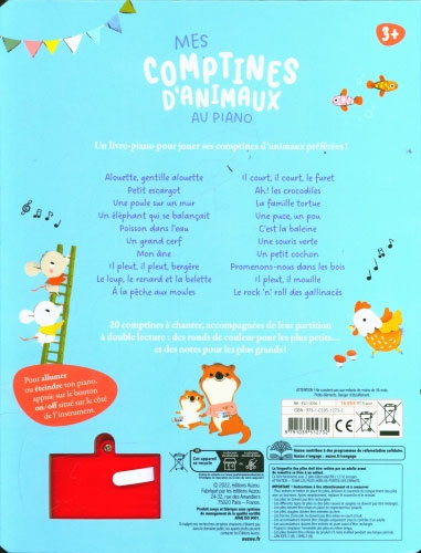 Mes comptines d'animaux au piano - Dès 3 ans Jeux & loisirs créatifs La family shop