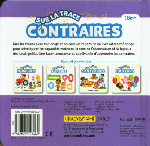 Sur la trace des contraires - Livre éveil cartonné avec rabats Livres La family shop