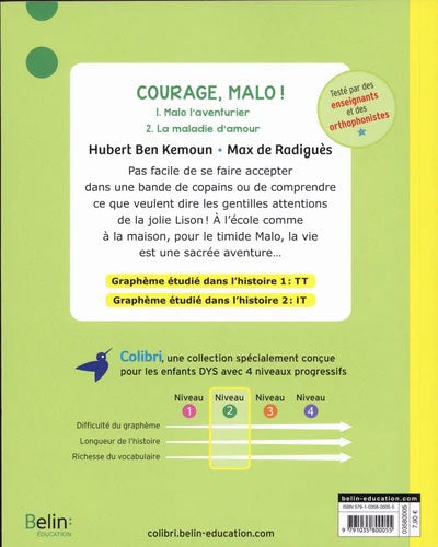 Courage Malo! - Collection Colibri - Dyslexie Dyslexie et concentration La family shop