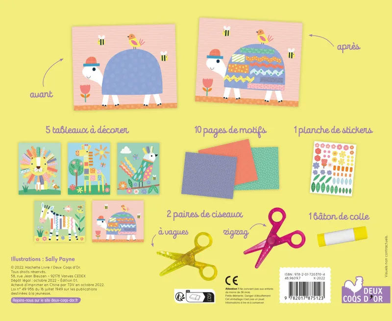 Coffret de découpage et collage: les animaux rigolos Jeux & loisirs créatifs La family shop