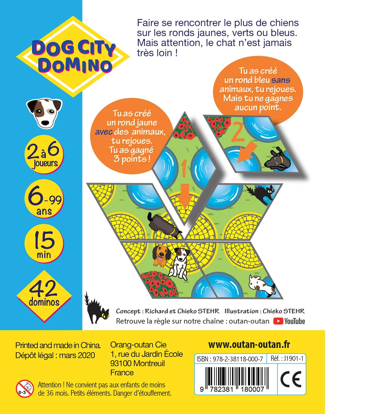 Cartes et stratégie: dog city domino - 6 ans Jeux & loisirs créatifs La family shop