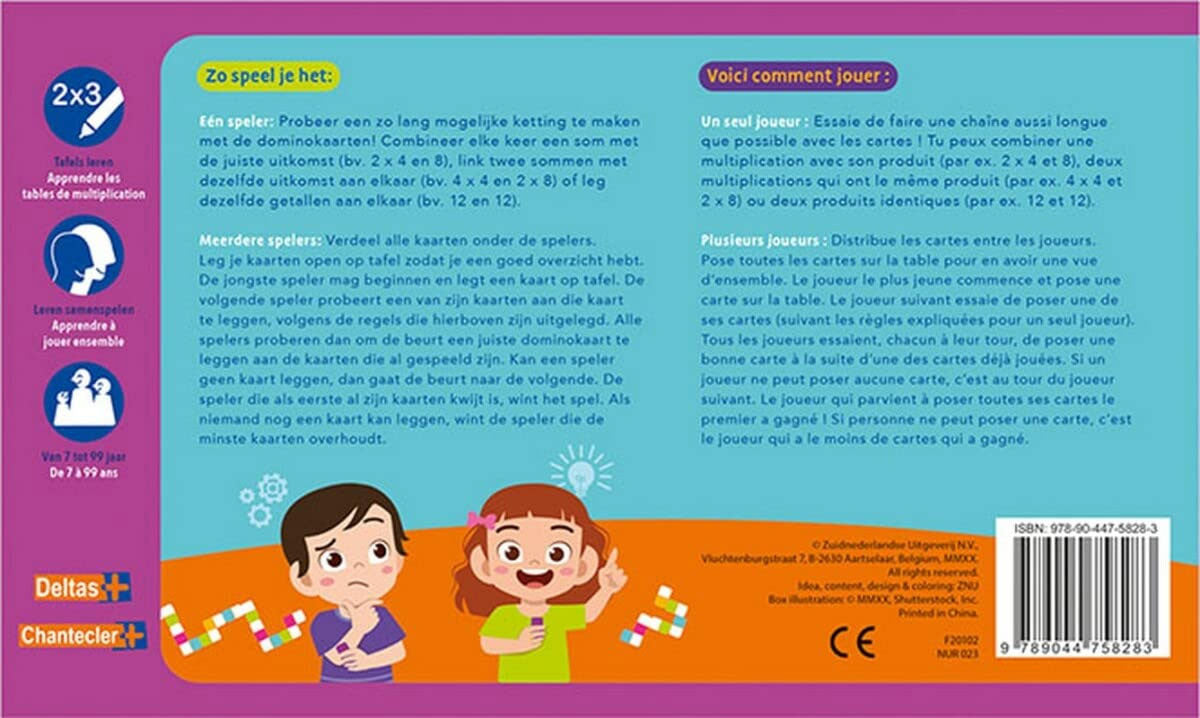 Dominos: Jeu de maths: j'apprends les tables de multiplication - 7 - 8 ans - 4 - 5P Harmos Jeux & loisirs créatifs La family shop