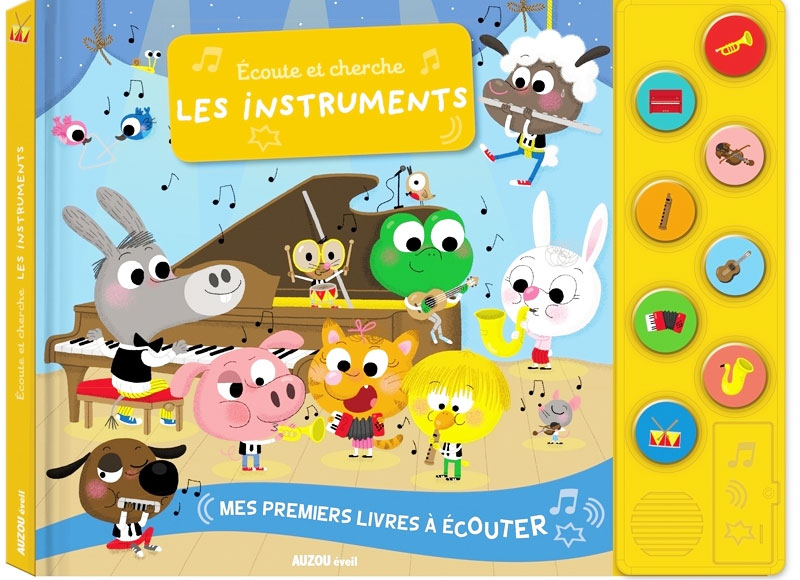 Ecoute et cherche les instruments de musique Livres La family shop