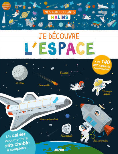 Cahier de jeux: je découvre l'espace - Autocollants Cahiers de jeux OLF