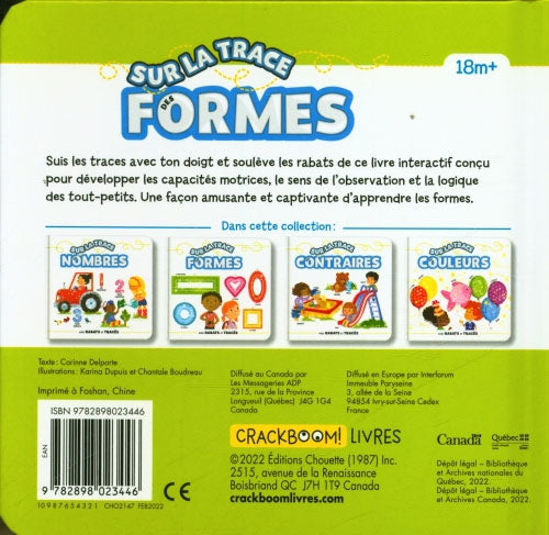 Sur la trace des formes - Livre éveil (18 mois) cartonné avec rabats Livres La family shop