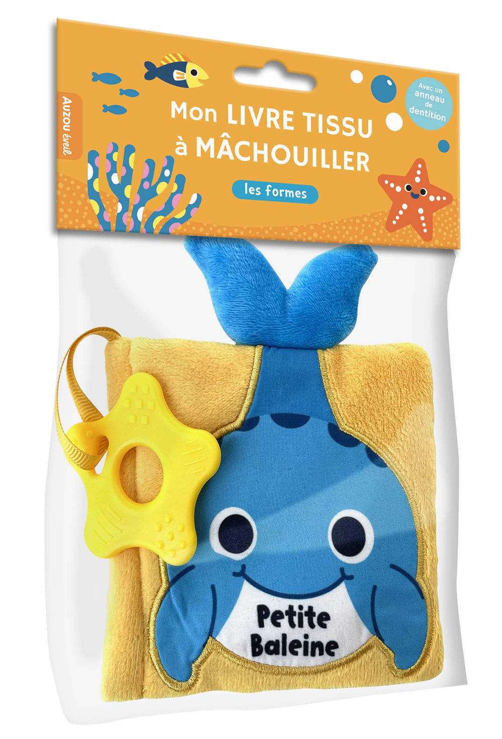 Mon livre tissu à mâchouiller : les formes - petite baleine Jeux & loisirs créatifs La family shop