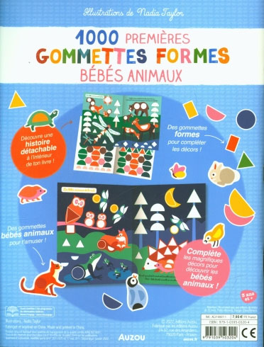 1000 premières gommettes formes: les bébés animaux - De 3 à 5 ans. Cahiers de jeux OLF