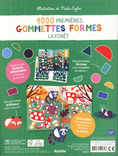 1000 premières gommettes formes: La forêt - De 3 à 5 ans. Cahiers de jeux OLF