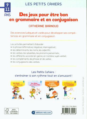 Cahier de jeux : des jeux pour être bon en grammaire et conjugaison - 9-11 ans - 6-8eme harmos Cahiers de jeux La family shop