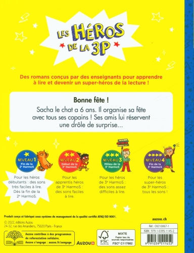 Les héros de la 3P - Bonne fête - Niveau 1 : Fin 2ème HarmoS Livres La Family Shop