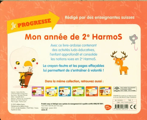 2ème Harmos - Livre-ardoise: je progresse en 2ème harmos Appuis scolaires La family shop
