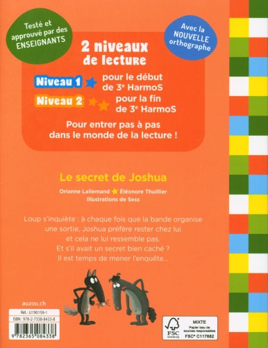 Loup en 3ème harmos : Le secret de Joshua Livres La family shop