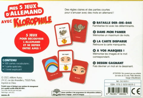 Mes 5 jeux d'allemand avec Klorophile - Jeu de cartes en allemand Jeux & loisirs créatifs La family shop