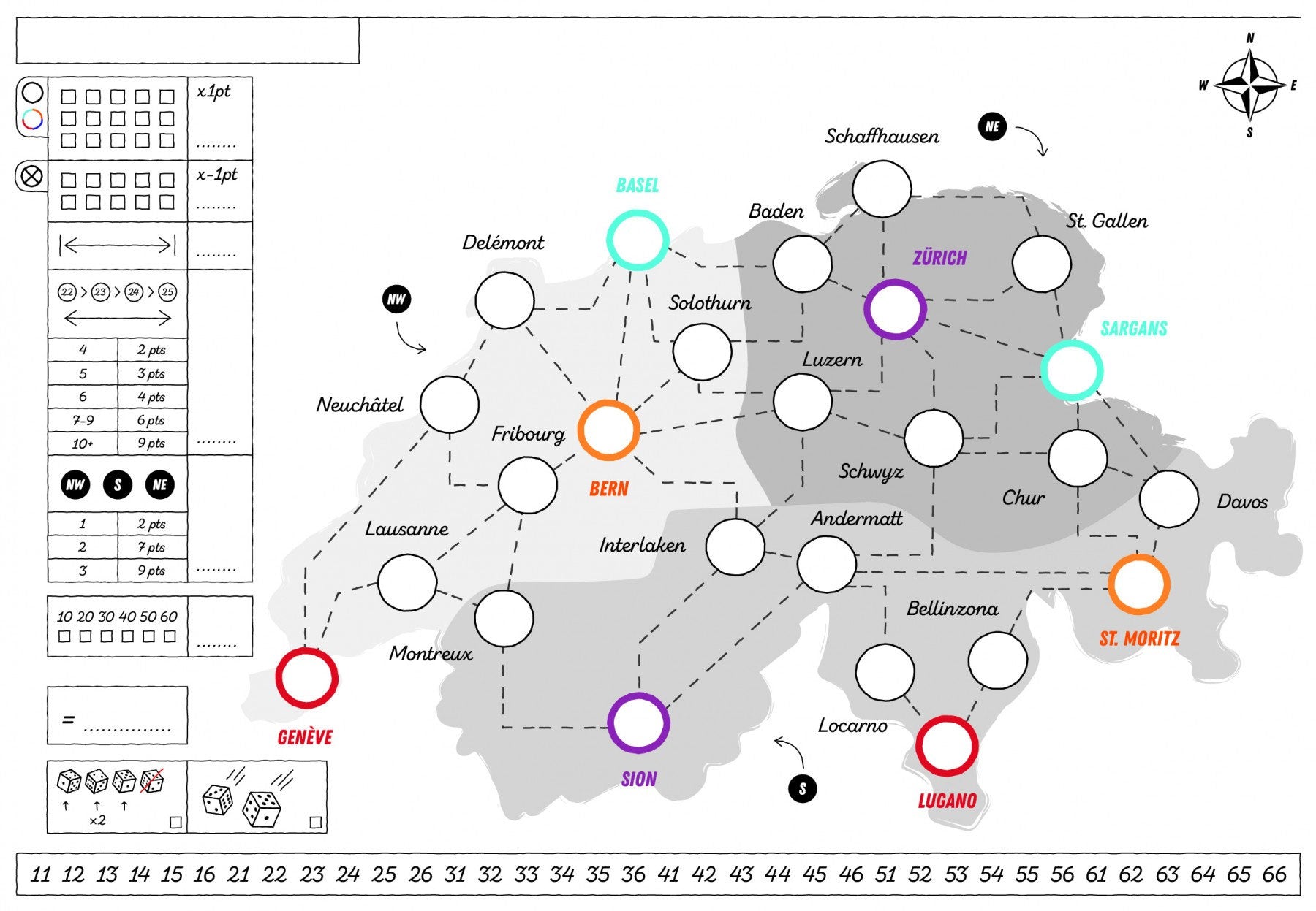 Dice Trip Suisse - Parcourir les villes suisses en jouant Jeux & loisirs créatifs La family shop