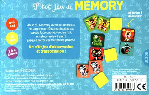 Jeu de Memory: les animaux en vacances Jeux & loisirs créatifs La family shop