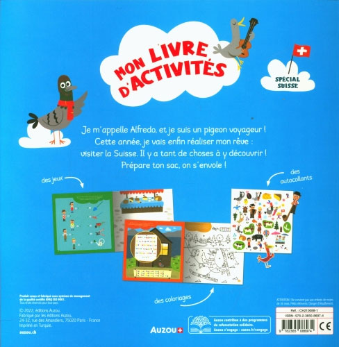 Mon livre d'activités et de jeux : spécial suisse Cahiers de jeux Auzou - OLF