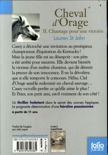 Cheval d'orage - Tome 2: Chantage pour une victoire Livres La Family Shop