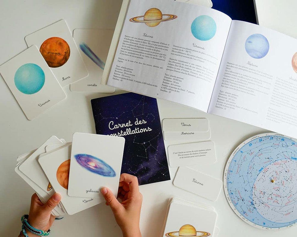 Coffret : Mon coffret Montessori astronomie - Dès 5 ans Montessori & Steiner La family shop