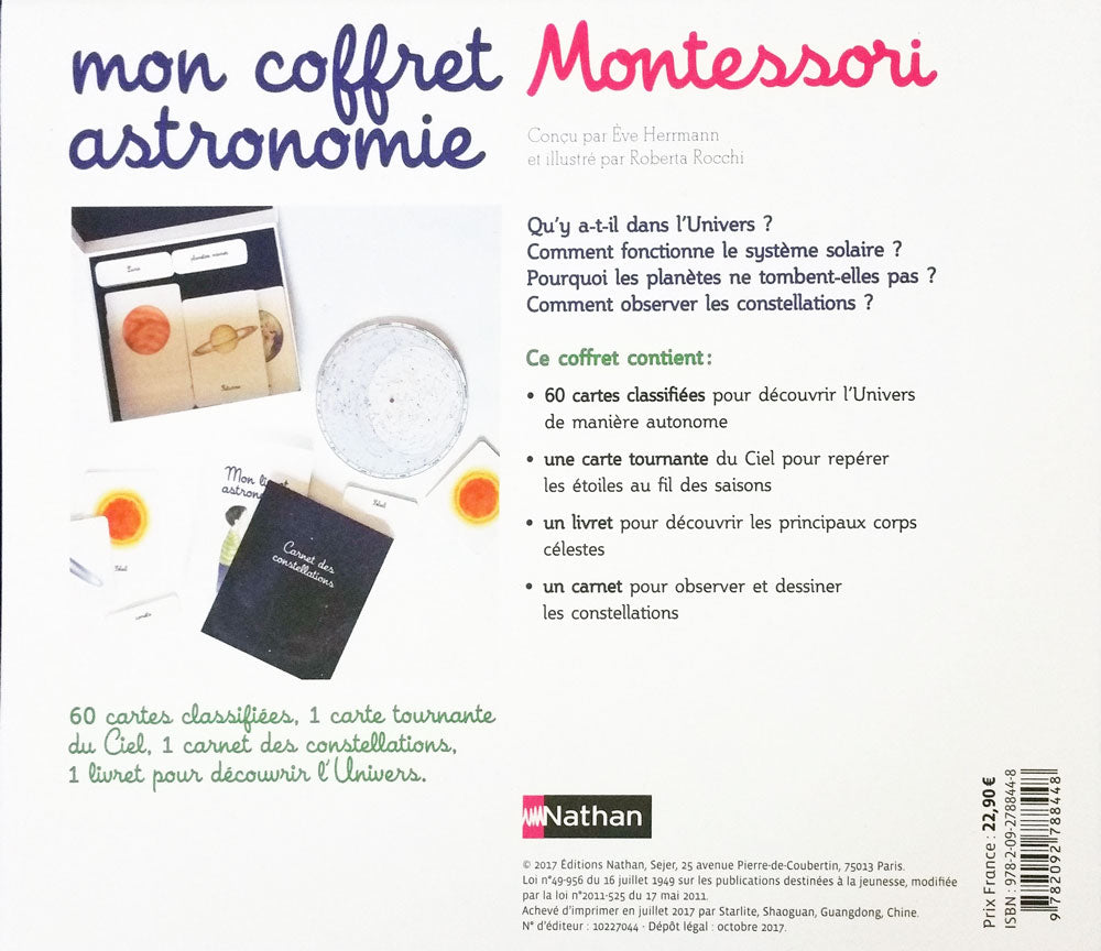 Coffret : Mon coffret Montessori astronomie - Dès 5 ans Montessori & Steiner La family shop