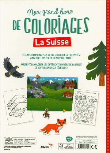 Mon grand cahier de coloriage et jeux sur la Suisse Cahiers de jeux Auzou - OLF