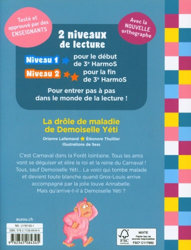 Loup en 3ème harmos : La drôle de maladie de Demoiselle Yéti Livres La family shop