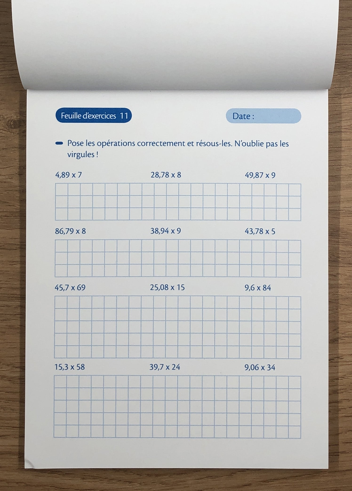 10-11 ans - Cahier de calcul écrit et opérations - 7ème - 8ème harmos. Appuis scolaires OLF