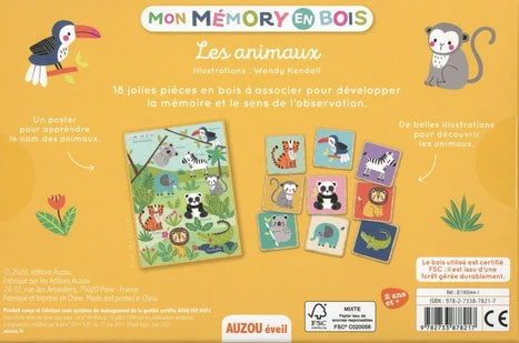 Jeu de memory en bois - Les animaux - Dès 24 mois Jeux & loisirs créatifs La Family Shop
