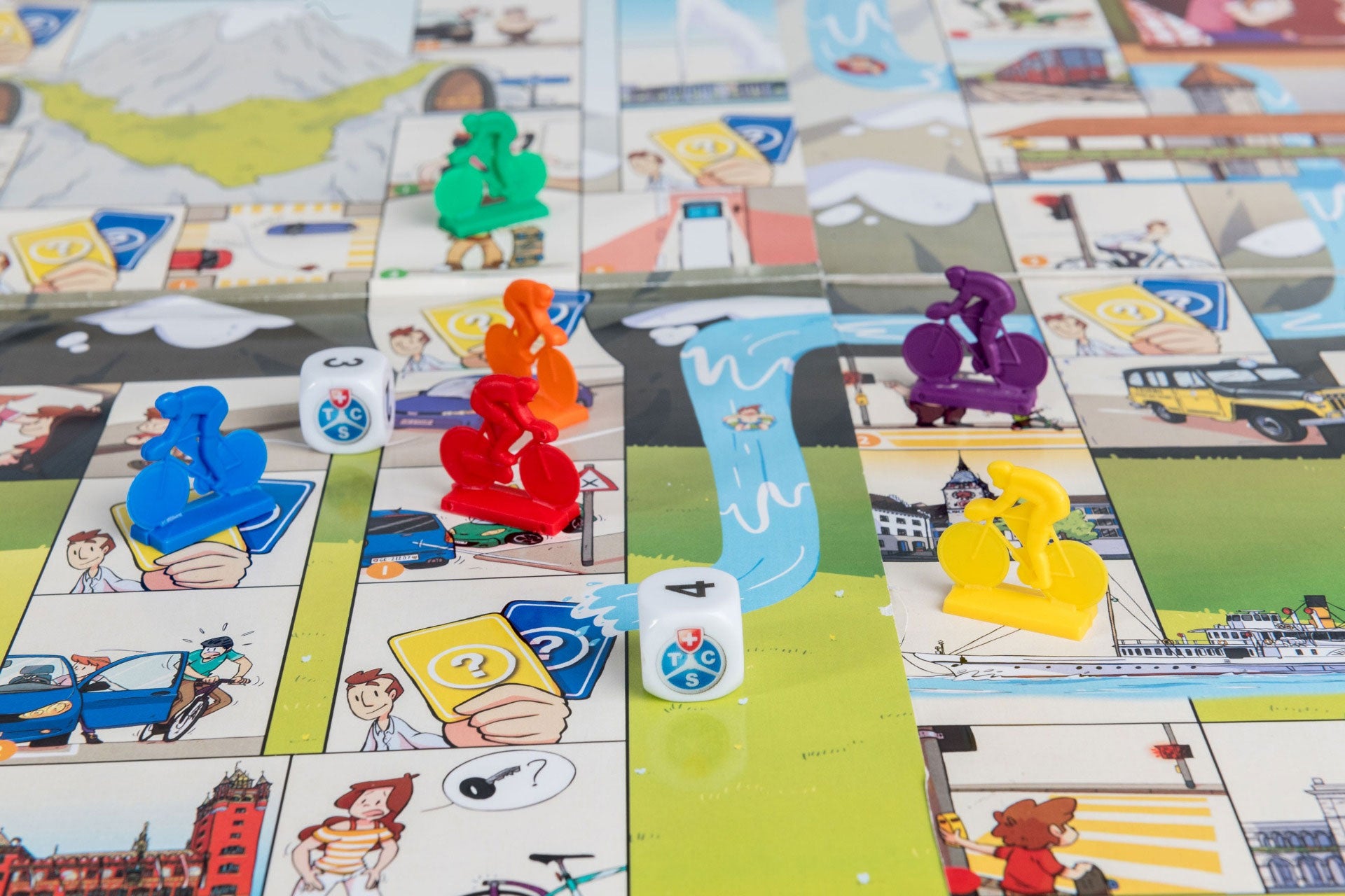 Jeu de l'oie sur la Sécurité routière en Suisse Jeux & loisirs créatifs La family shop