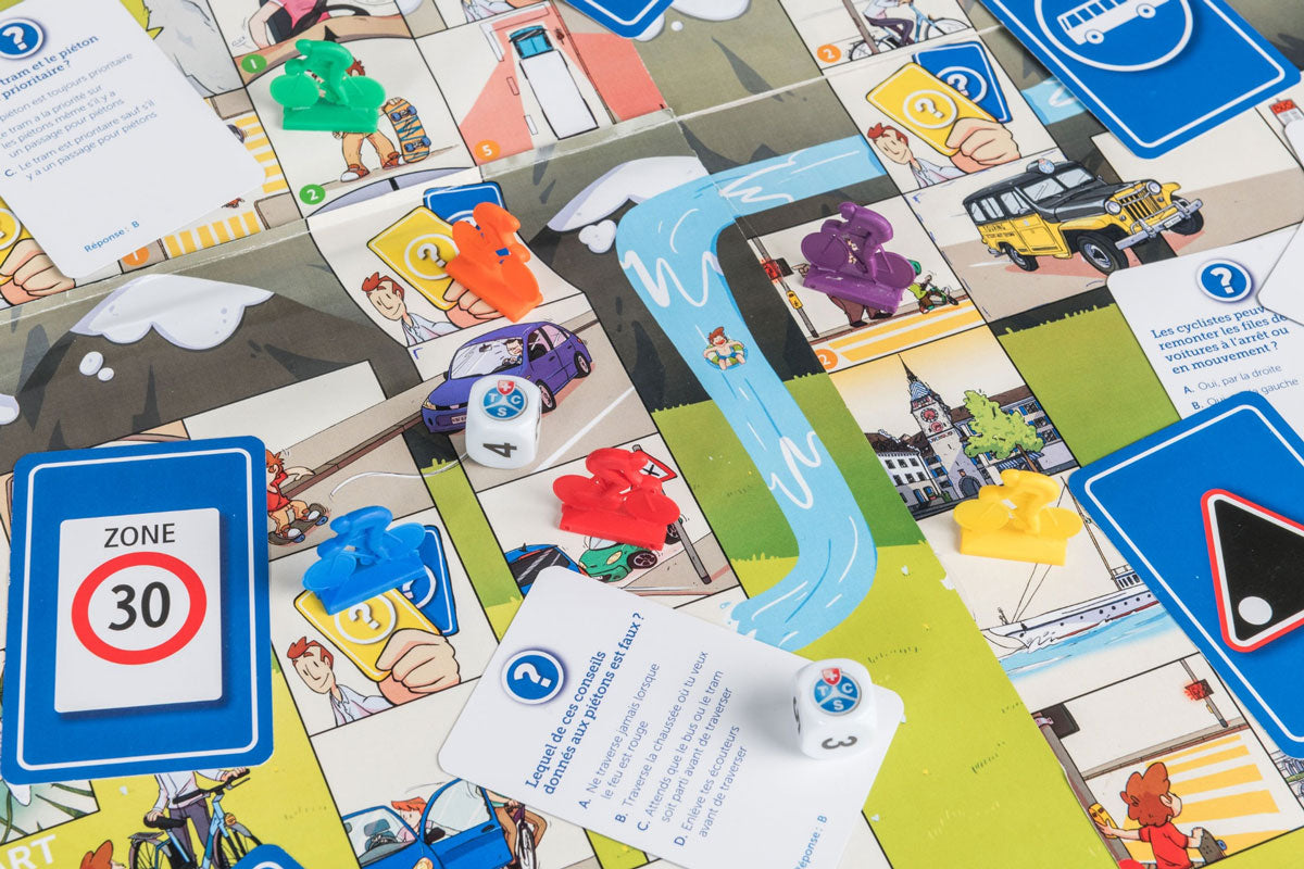 Jeu de l'oie sur la Sécurité routière en Suisse Jeux & loisirs créatifs La family shop