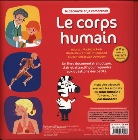 Le corps humain avec la mascotte Lomi Livres La family shop