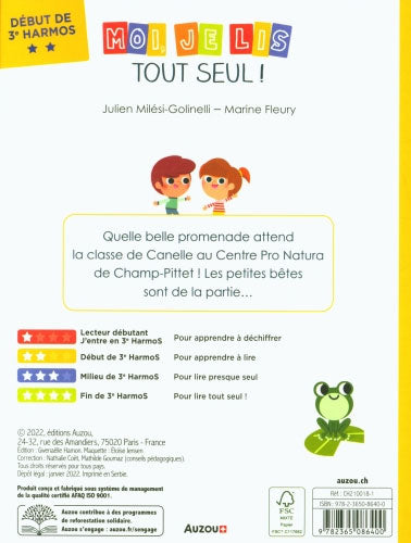 Moi je lis tout seul en début 3ème HarmoS: Balade nature à Champ-Pittet Livres La family shop