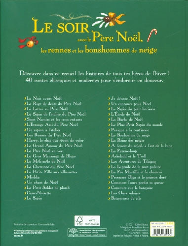 Le soir avec le Père Noël, les rennes et les bonshommes de Neige - 40 contes Livres OLF