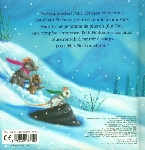 Petit Hérisson et l'aventure de Noël Livres La family shop