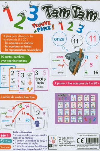 Tam Tam nombres - Je découvre les nombres - Dès 4 ans Jeux & loisirs créatifs La family shop