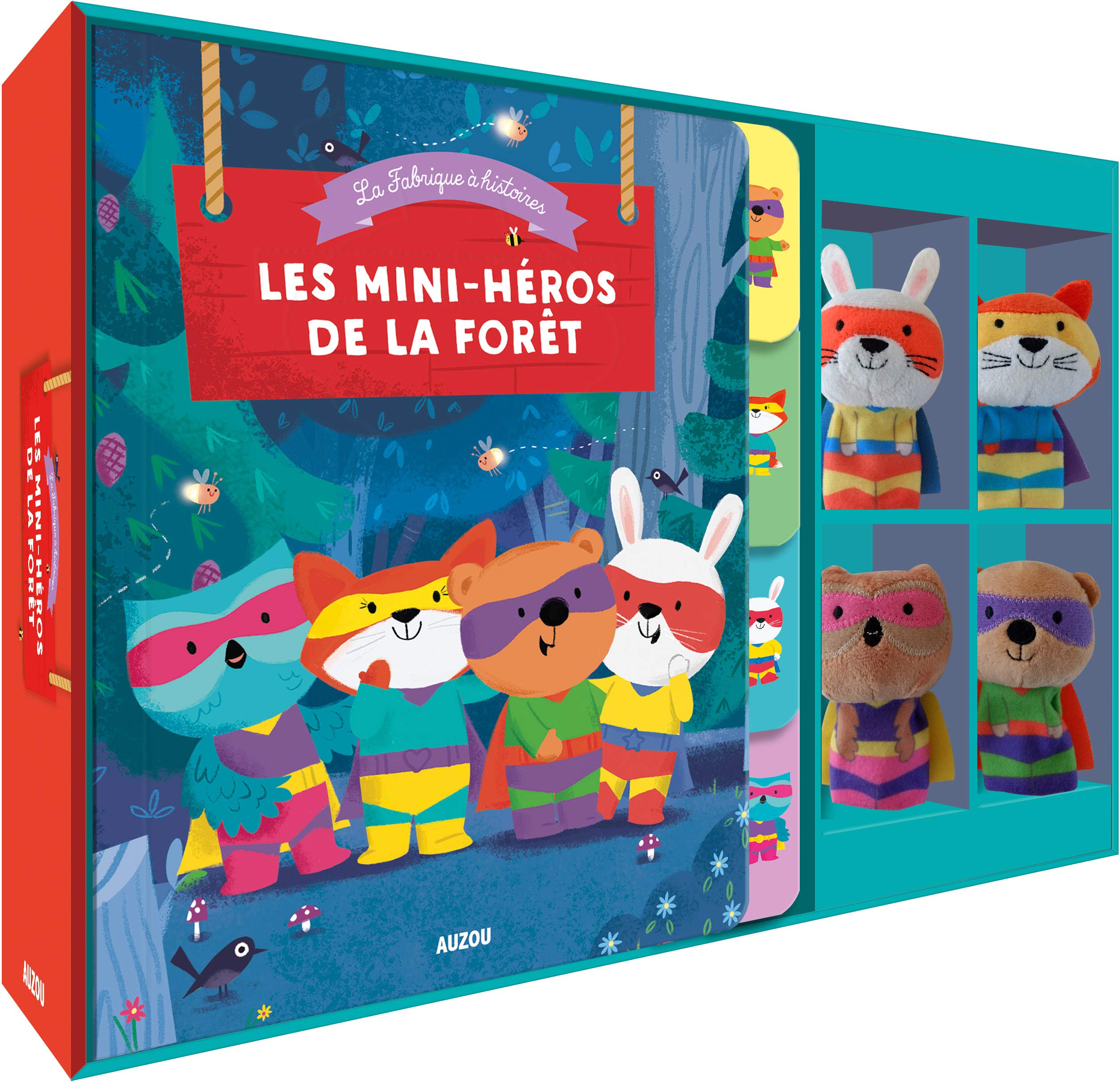 Les mini-héros de la forêt: 1 livre tout-carton + 4 marionnettes à doigts Jeux & loisirs créatifs La family shop
