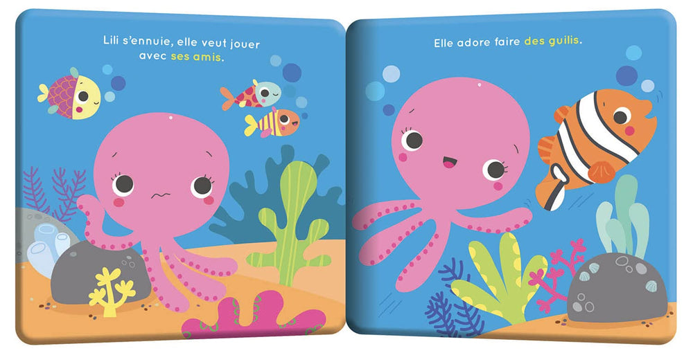 Coffret de bain - Livre de bain et jeu - Lili fait des guilis Livres La family shop