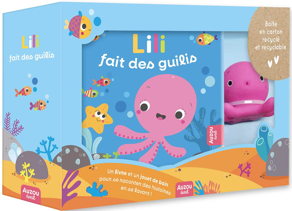 Coffret de bain - Livre de bain et jeu - Lili fait des guilis Livres La family shop