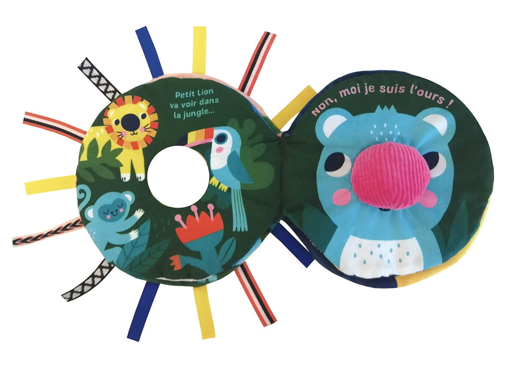 Petit Lion cherche ses parents - livre tissu et jouet d'éveil sonore Livres La family shop
