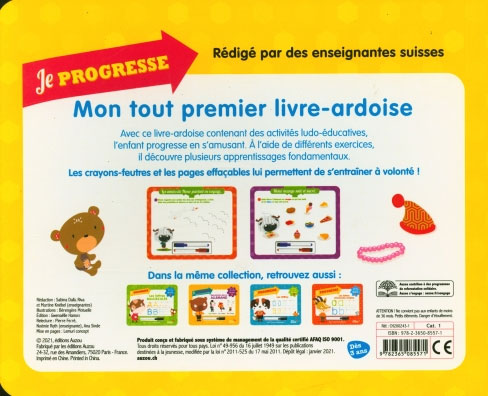 J'entre en 1ère Harmos - Mon tout premier livre-ardoise Appuis scolaires La family shop