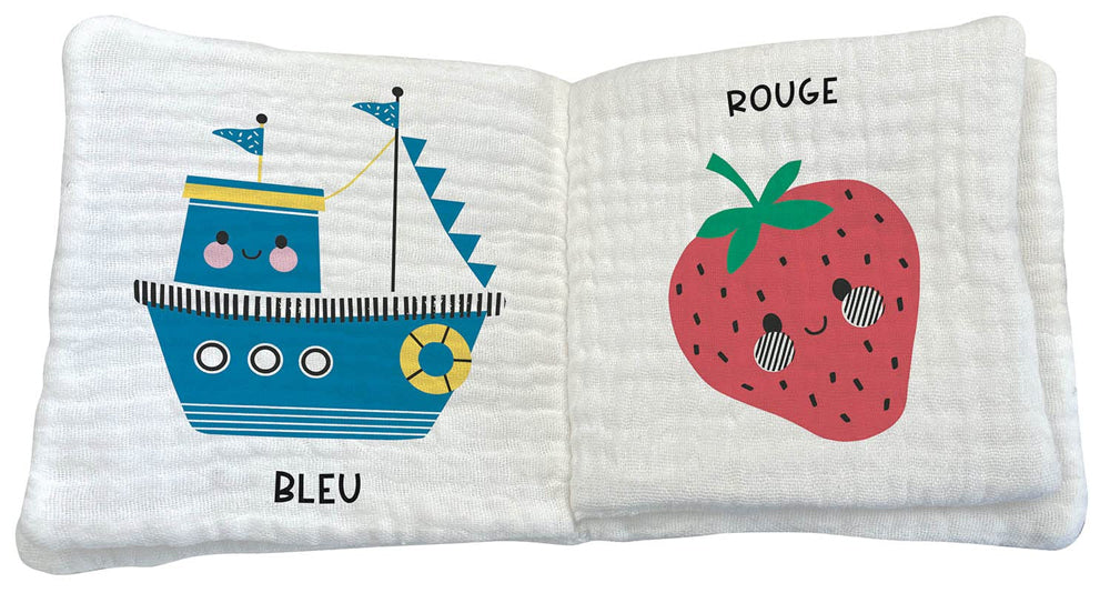 Mon premier livre tissu en lange - les couleurs Livres La family shop