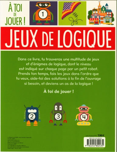 Jeux de logique: à toi de jouer dès 8 ans Cahiers de jeux OLF