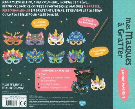Masques à gratter: coffret de 8 superbes masques à gratter Jeux & loisirs créatifs La family shop