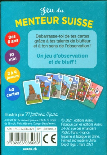 Cartes: Jeu du menteur suisse - Dès 6 ans Jeux & loisirs créatifs La family shop