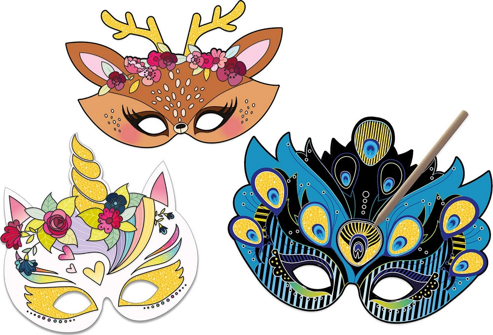 Masques à gratter: coffret de 8 superbes masques à gratter Jeux & loisirs créatifs La family shop