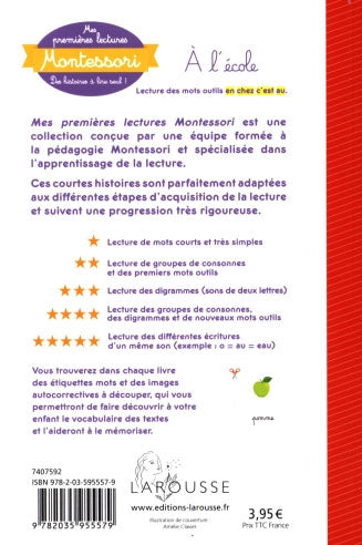 A l'école - Mes premières lectures Montessori - Lettres en lié (cursive) - N2 Montessori & Steiner La family shop