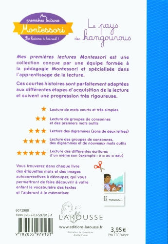 Au pays des kangourous - Mes premières lectures Montessori - Lettres en lié (cursive) - N4 Montessori & Steiner La family shop