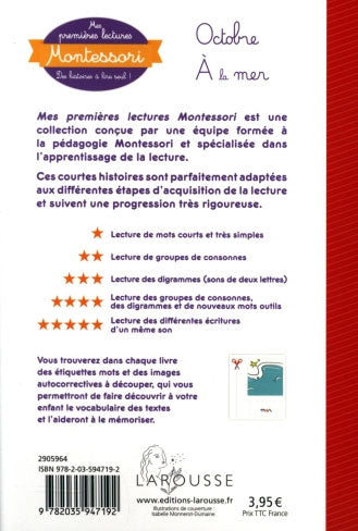 A la mer - Mes premières lectures Montessori - Lettres en lié (cursive) - N2 Montessori & Steiner La family shop